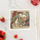 T型の好奇心の強い猫 スタンダードカクテルナプキン (インサイチュ)