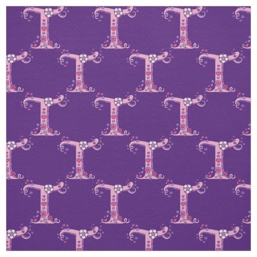 T字モノグラム加飾文字カスタム布 ファブリック (見本)