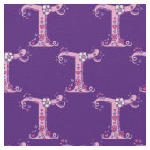 T字モノグラム加飾文字カスタム布 ファブリック (クローズアップ)