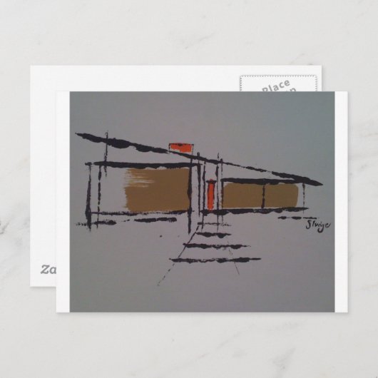 T字型のアイクラーの家#1 ポストカード (正面/裏面)