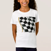 T市松模様にシャツ女子を旗で飾る Tシャツ (正面)