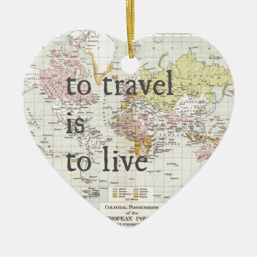 T旅行は住むことです セラミックオーナメント (正面)