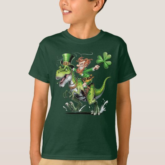 T熱狂するレックスSt patricks dayのレプレおもしろいシャン Tシャツ (正面)