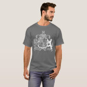 T猫の紋章付き外衣-白 Tシャツ (正面フル)