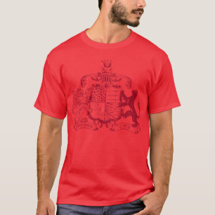 T猫の紋章付き外衣-赤 Tシャツ