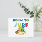 T生まれシャツと贈り物をサーフする ポストカード (スタンド正面)