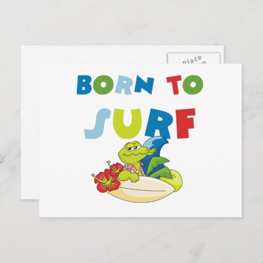 T生まれシャツと贈り物をサーフする ポストカード (正面/裏面)