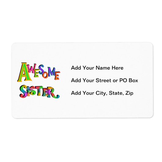 T素晴らしシャツとギフトの姉 ラベル (正面)