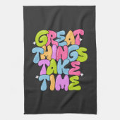 T素晴らしシャツの時間がかかる キッチンタオル (縦)