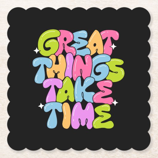 T素晴らしシャツの時間がかかる ペーパーコースター (正面)