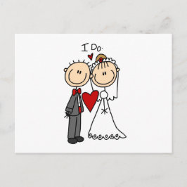 T結婚シャツとギフトを着た夫婦 ポストカード