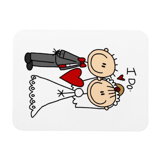 T結婚シャツとギフトを着た夫婦 マグネット (横)