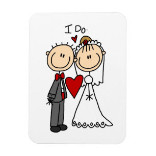 T結婚シャツとギフトを着た夫婦 マグネット