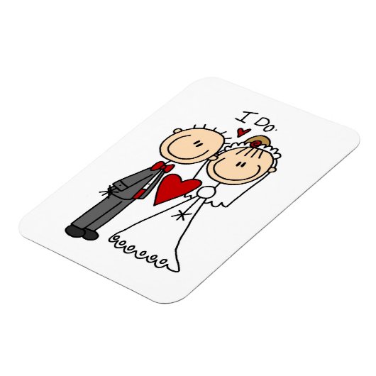 T結婚シャツとギフトを着た夫婦 マグネット (左側)