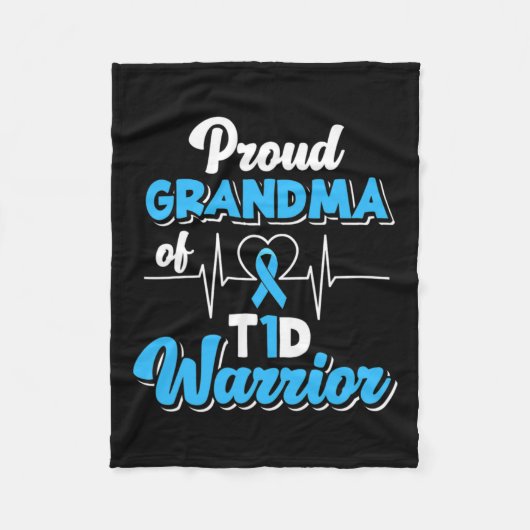 T誇りを持った1d戦士の糖尿病糖尿病Aのおばあちゃん フリースブランケット (正面)