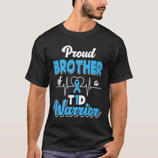 T誇りを持った1d戦士の糖尿病糖尿病Aの弟 Tシャツ (正面)