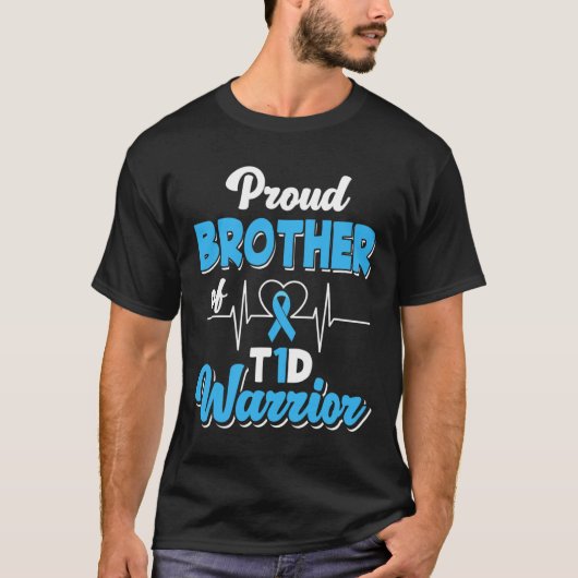 T誇りを持った1d戦士の糖尿病糖尿病Aの弟 Tシャツ (正面)
