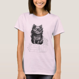 T読シャツの猫の本 Tシャツ