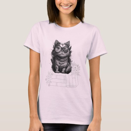 T読シャツの猫の本 Tシャツ (正面)