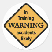 T警告シャツとギフトの可能性が高い ラウンドシール (正面)