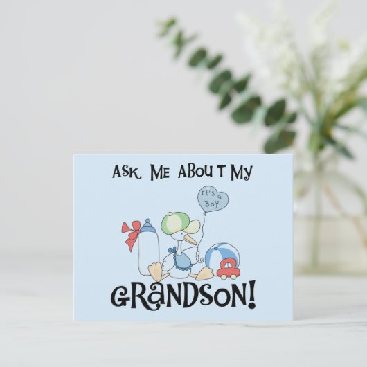 T頼シャツとギフトの孫について ポストカード (スタンド正面)