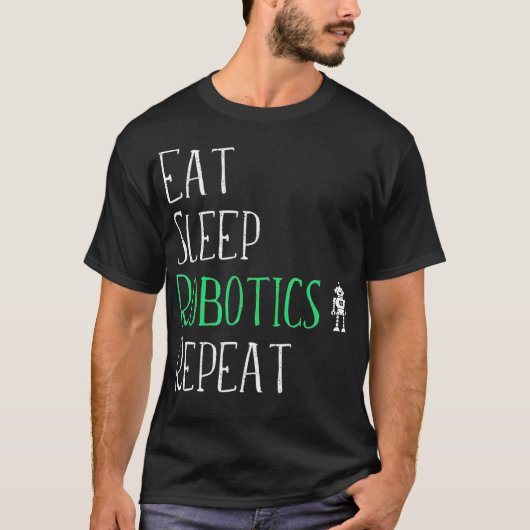 T食べシャツロボットメーカーの愛を繰り返すスリープ Tシャツ (正面)