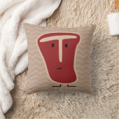 T骨のステーキ肉蛋白質はビーフの脂肪骨を焼きました クッション (ブランケット)