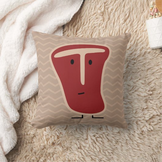 T骨のステーキ肉蛋白質はビーフの脂肪骨を焼きました クッション (ブランケット)