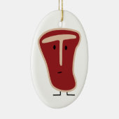 T骨のステーキ肉蛋白質はビーフの脂肪骨を焼きました セラミックオーナメント (右)