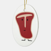 T骨のステーキ肉蛋白質はビーフの脂肪骨を焼きました セラミックオーナメント (左)