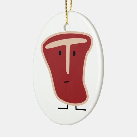 T骨のステーキ肉蛋白質はビーフの脂肪骨を焼きました セラミックオーナメント (左)