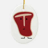 T骨のステーキ肉蛋白質はビーフの脂肪骨を焼きました セラミックオーナメント (正面)