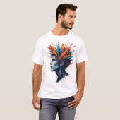 T鮮やかシャツデシ芸術的ングのカラー爆発 Tシャツ (正面フル)