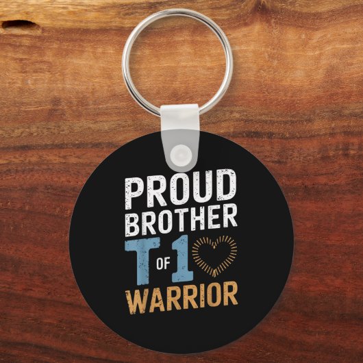 T1ウォー誇りを持ったリアーハート糖尿病の兄弟アウェレ キーホルダー (正面)