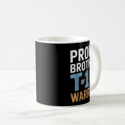 T1ウォー誇りを持ったリアーハート糖尿病の兄弟アウェレ コーヒーマグカップ (正面右)