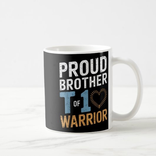 T1ウォー誇りを持ったリアーハート糖尿病の兄弟アウェレ コーヒーマグカップ (右)