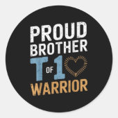 T1ウォー誇りを持ったリアーハート糖尿病の兄弟アウェレ ラウンドシール (正面)