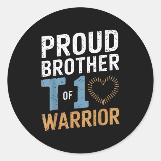 T1ウォー誇りを持ったリアーハート糖尿病の兄弟アウェレ ラウンドシール (正面)