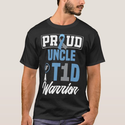 T1誇りを持ったd戦士の糖尿病アワレネのメンスおじさん Tシャツ (正面)