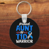 T1誇りを持ったd戦士サバイバー糖尿病患者の叔母 キーホルダー (正面)