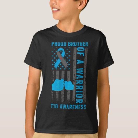 T1誇りを持ったd戦士タイプ1ジアベの女性の兄弟 Tシャツ (正面)
