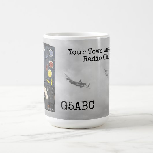 T1154 R1155ランカスター爆撃機WWII無線呼出記号 コーヒーマグカップ (中央)