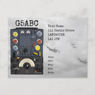 T1154 R1155 Avro Lancaster爆撃機WWIIラジオQSL ポストカード