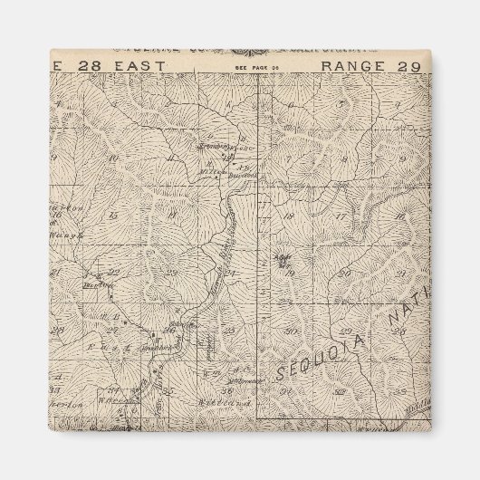 T1617S R2829E Tulare郡セクションマップ マグネット (正面)