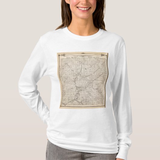 T1617S R2829E Tulare郡セクション地図 Tシャツ (正面)