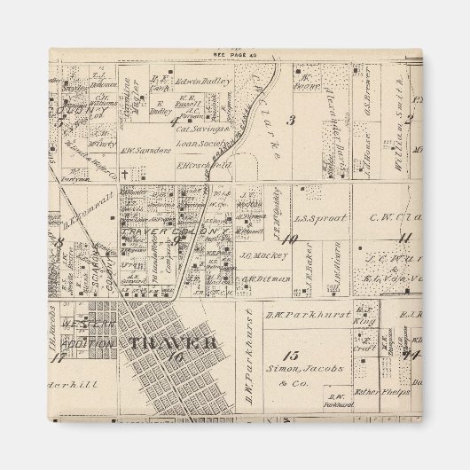 T17S R23E Tulare Countyセクションマップ マグネット (正面)