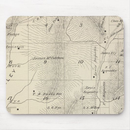 T17S R27Eチュラレ郡のセクションマップ マウスパッド (正面)