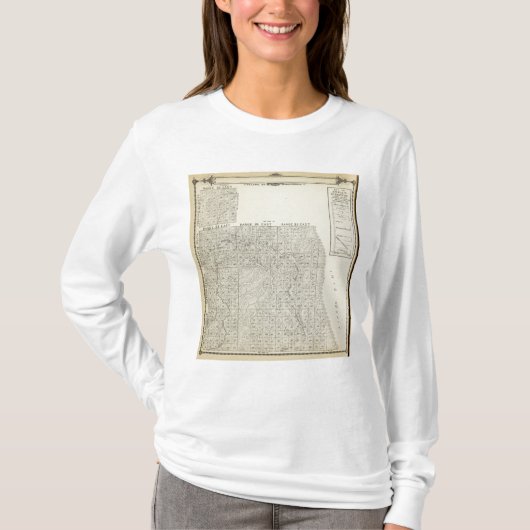 T1820S R3236E Tulare郡セクション地図 Tシャツ (正面)