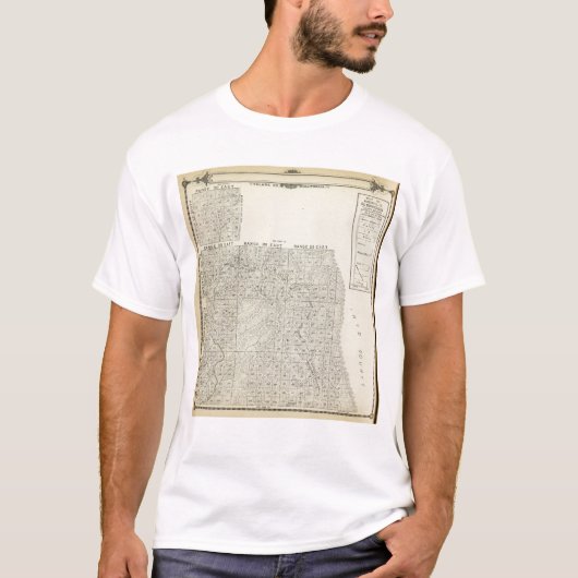 T1820S R3236E Tulare郡セクション地図 Tシャツ (正面)