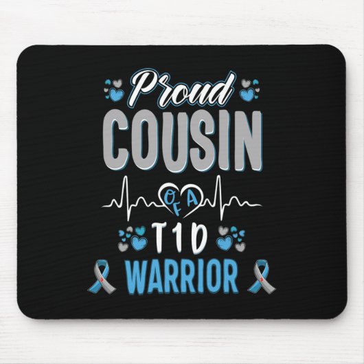 T1Dいこ誇りを持った病性糖尿病認識度1型パンクレア マウスパッド (正面)